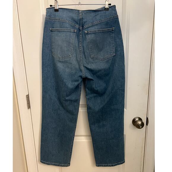 Veronica Beard Crosbie Crop High-Rise Wide Leg Jeans Zephyr Wash 28 Sailor Boho - Picture 3 of 8
